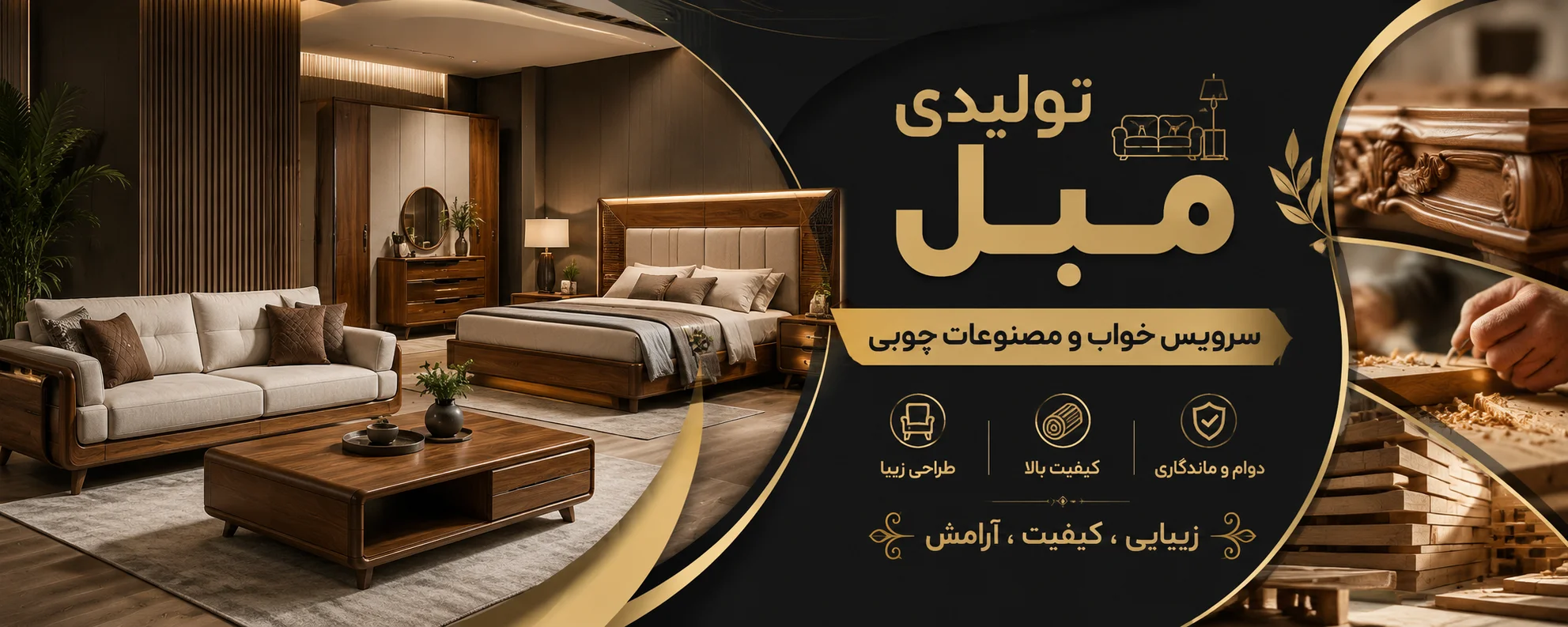 تولیدی مبل؛سرویس خواب؛مصنوعات چوبی رستگار